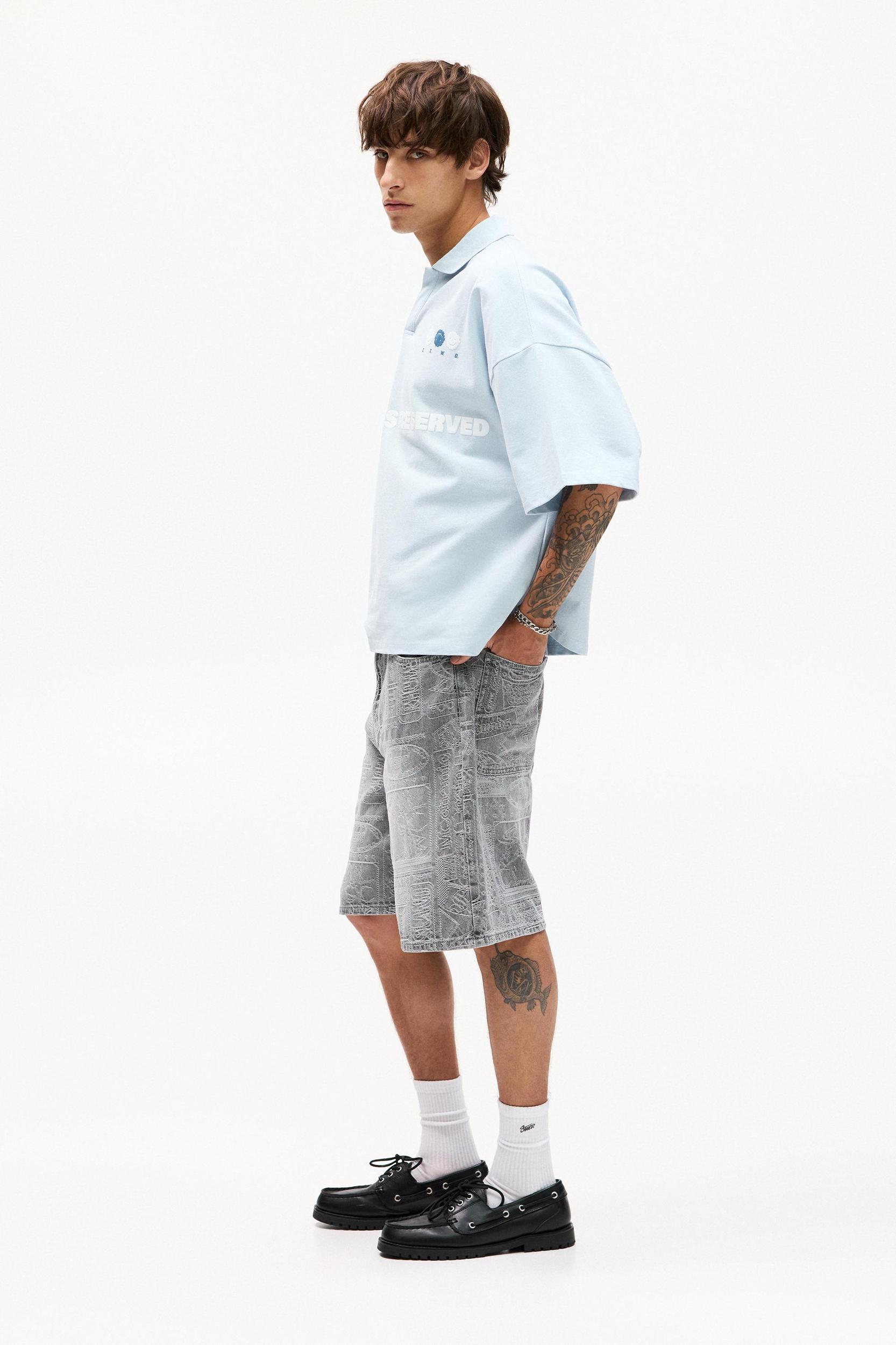 Jacquard denim Bermuda shorts Product Image