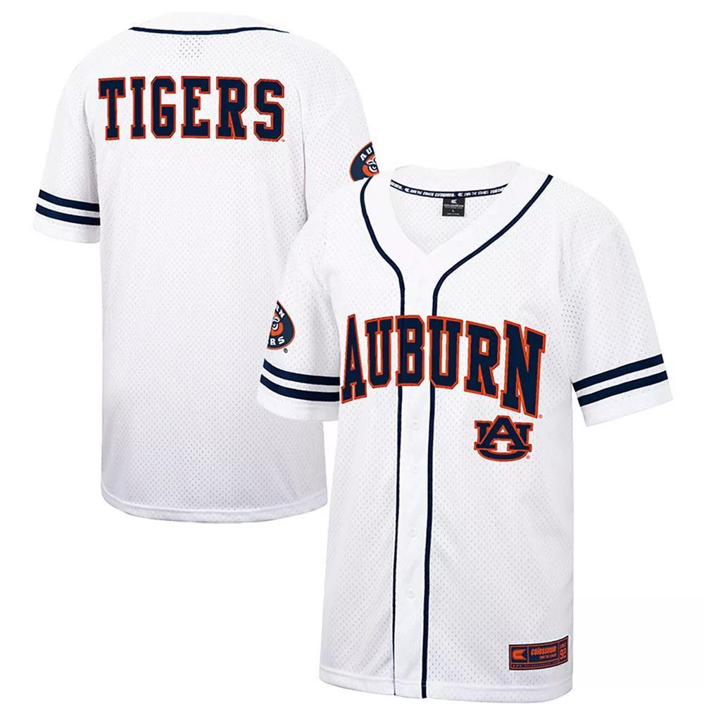 Men's Colosseum White/Navy Auburn Tigers Free Spirited Baseball Jersey, Size: 2XL Product Image