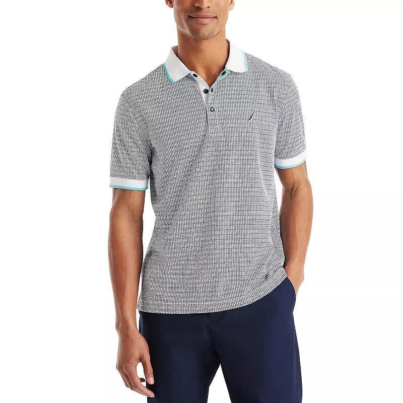Men's Nautica Classic Fit Printed Golf Polo, Size: XXL, Bright White Product Image