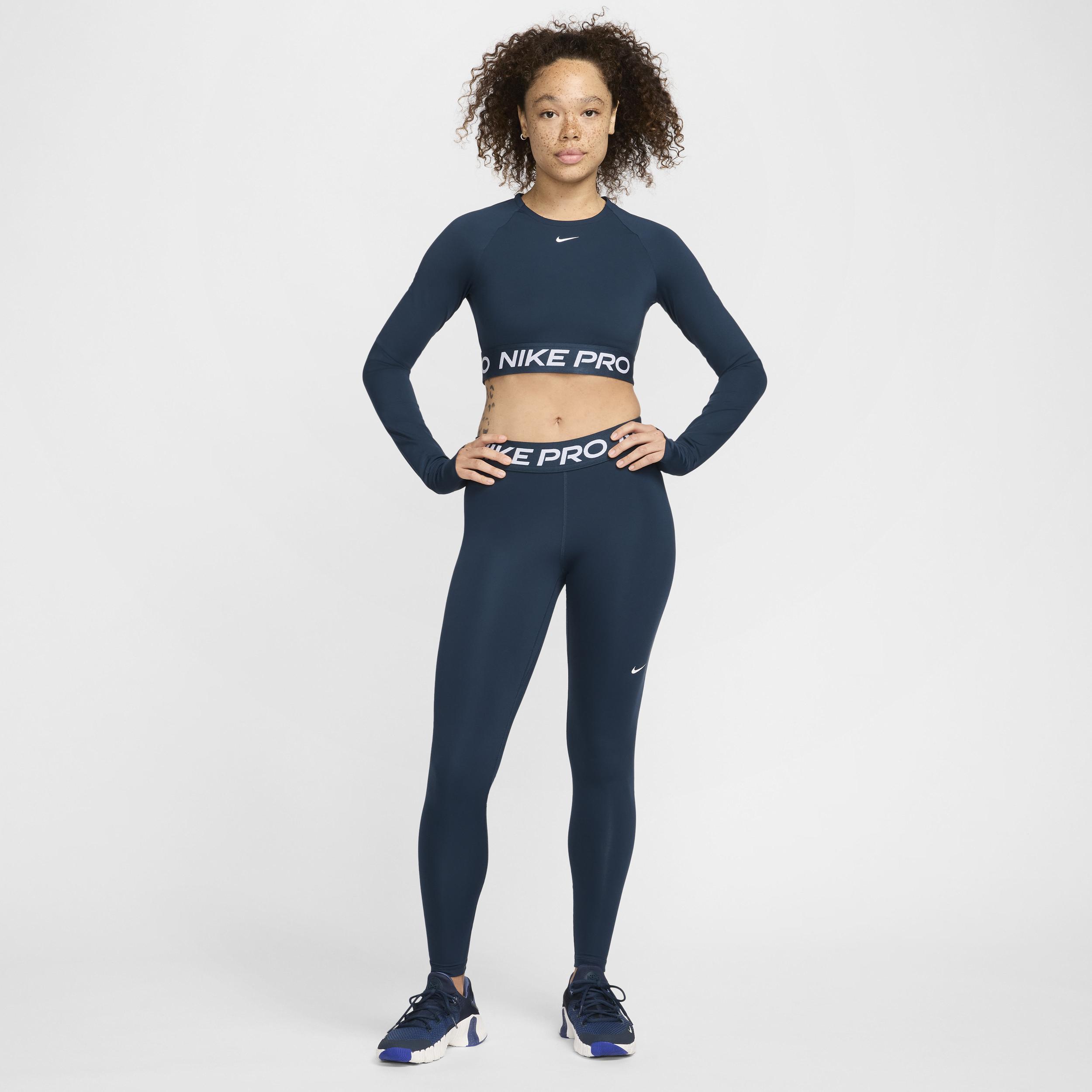 Women's Nike Pro Mid-Rise Mesh-Paneled Leggings Product Image