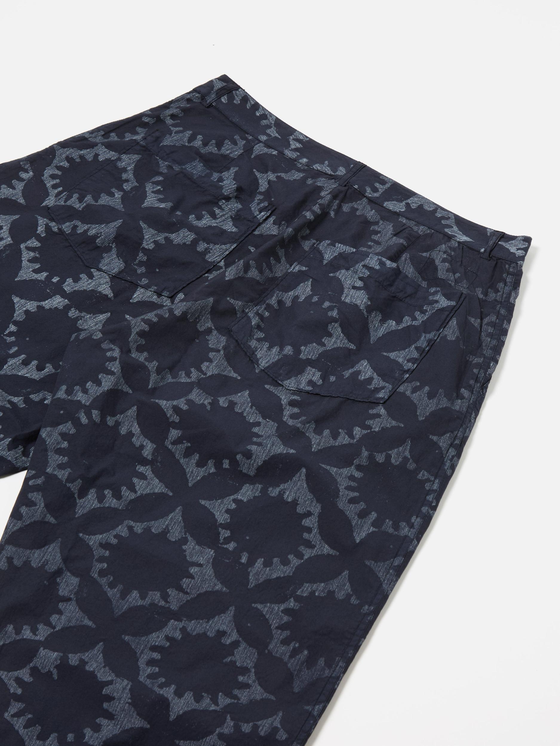 Universal Works Duke Pant in Navy Over Dyed Sun Print Product Image
