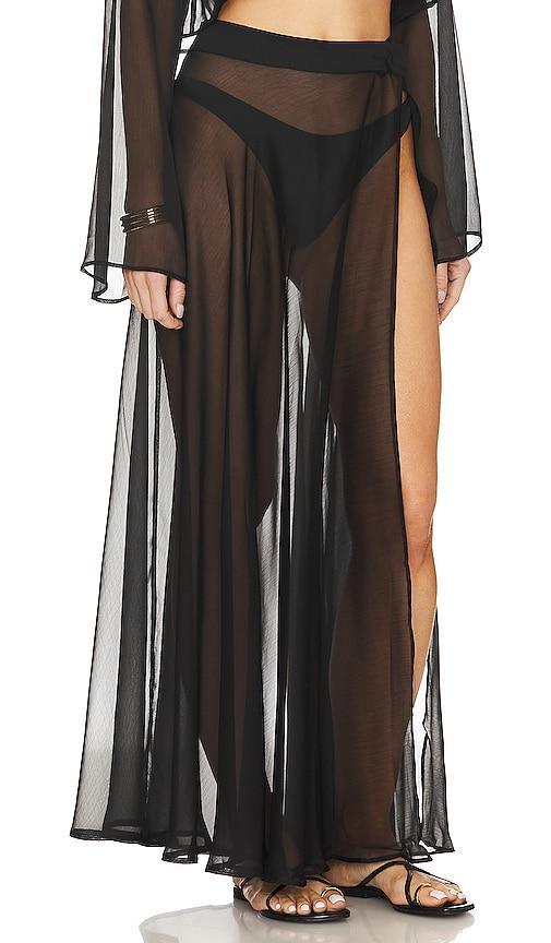 Shani Shemer Alaia Long Slit Skirt in Brown Product Image