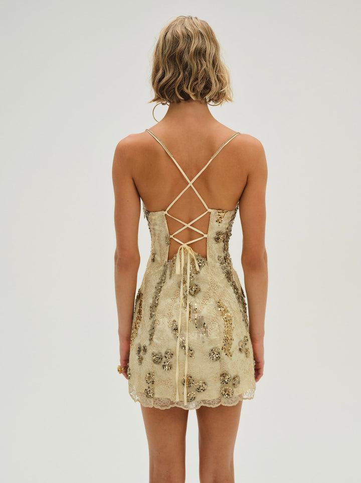 Opal Mini Dress — Gold Product Image