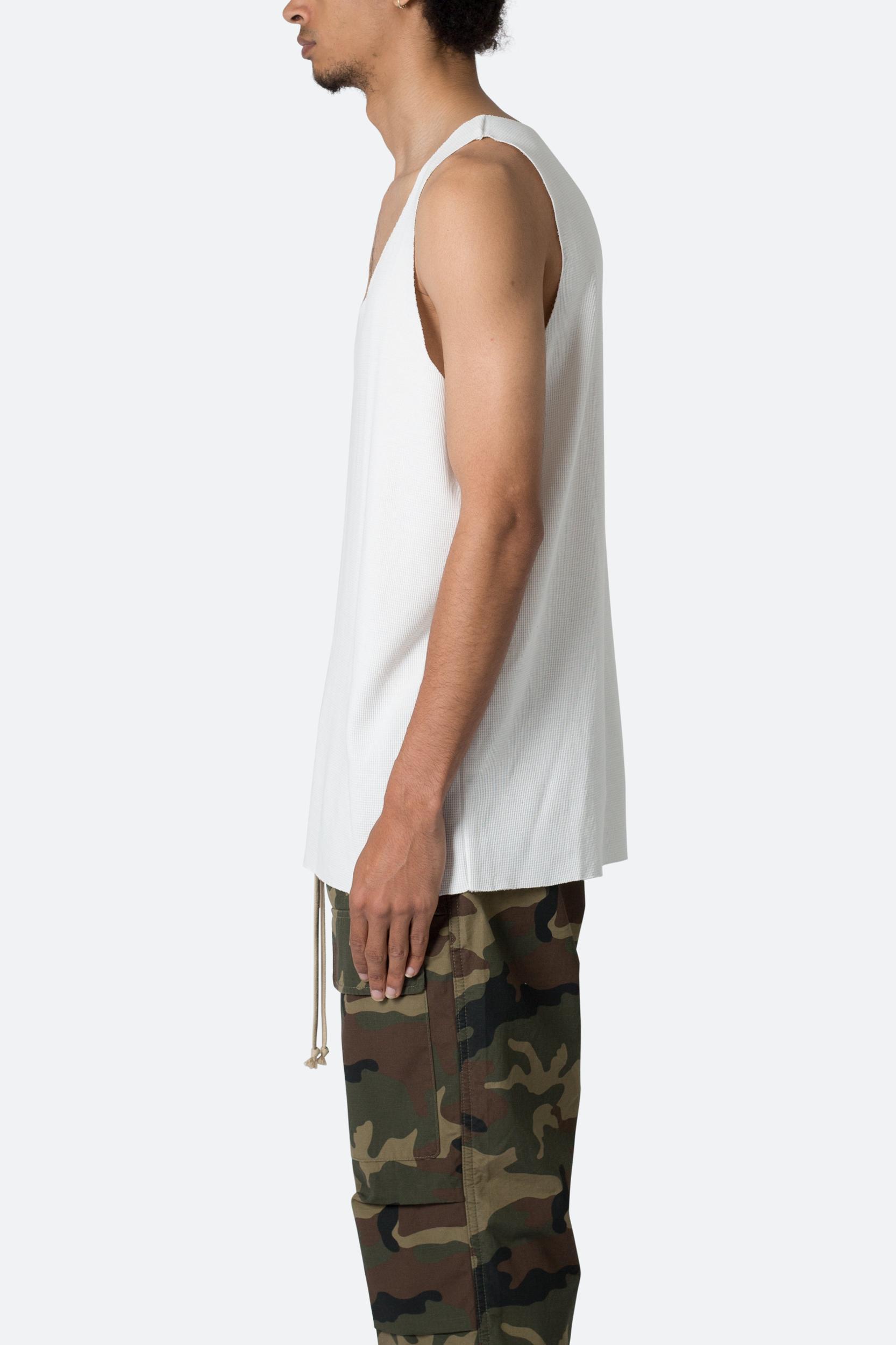 Raw Edge Thermal Tank - Off White Product Image