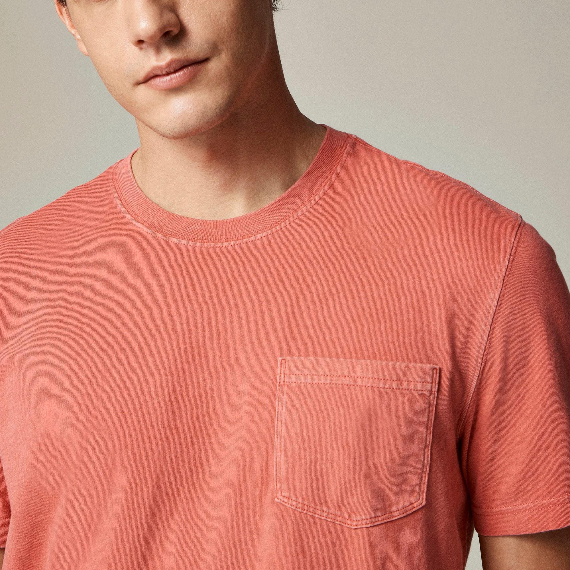 Vintage-wash cotton pocket T-shirt Product Image