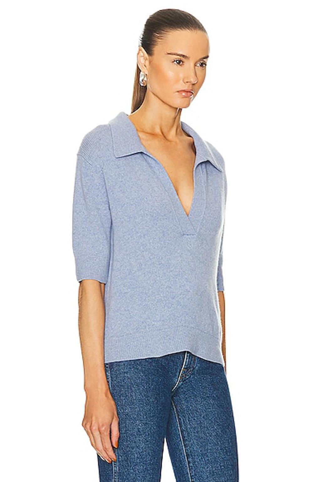 The Shrunken Jo V-neck Sweater In Polar Product Image