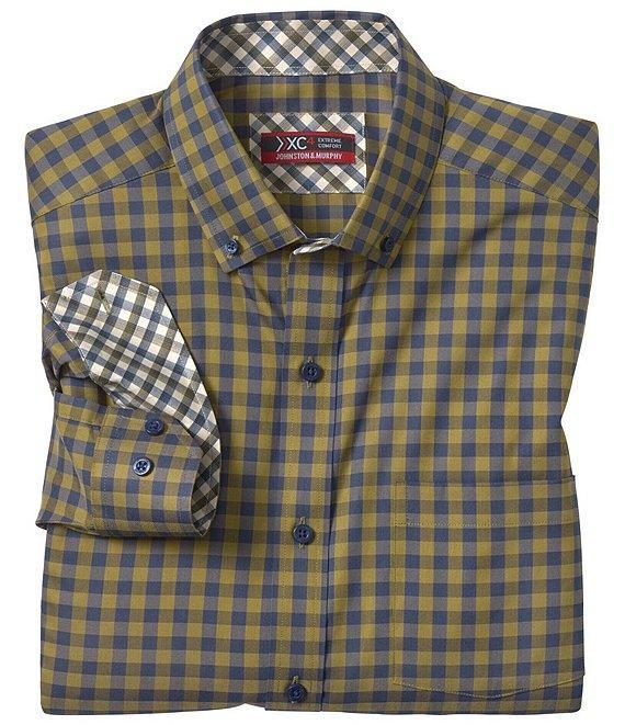 Johnston & Murphy XC4 Performance Stretch Two-Tone Gingham Long Sleeve Woven Shirt Product Image