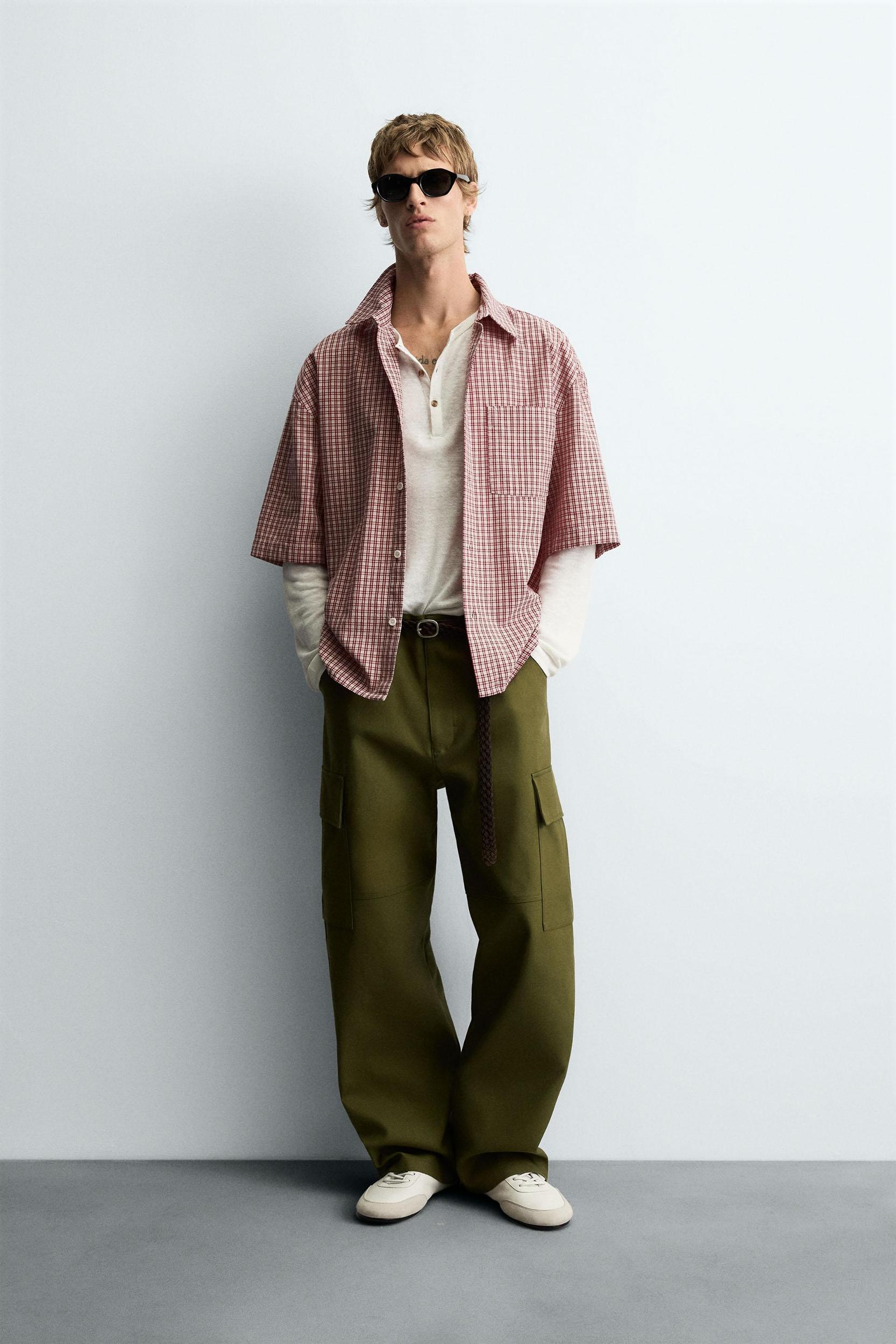 RELAXED FIT PLAID SHIRT Product Image