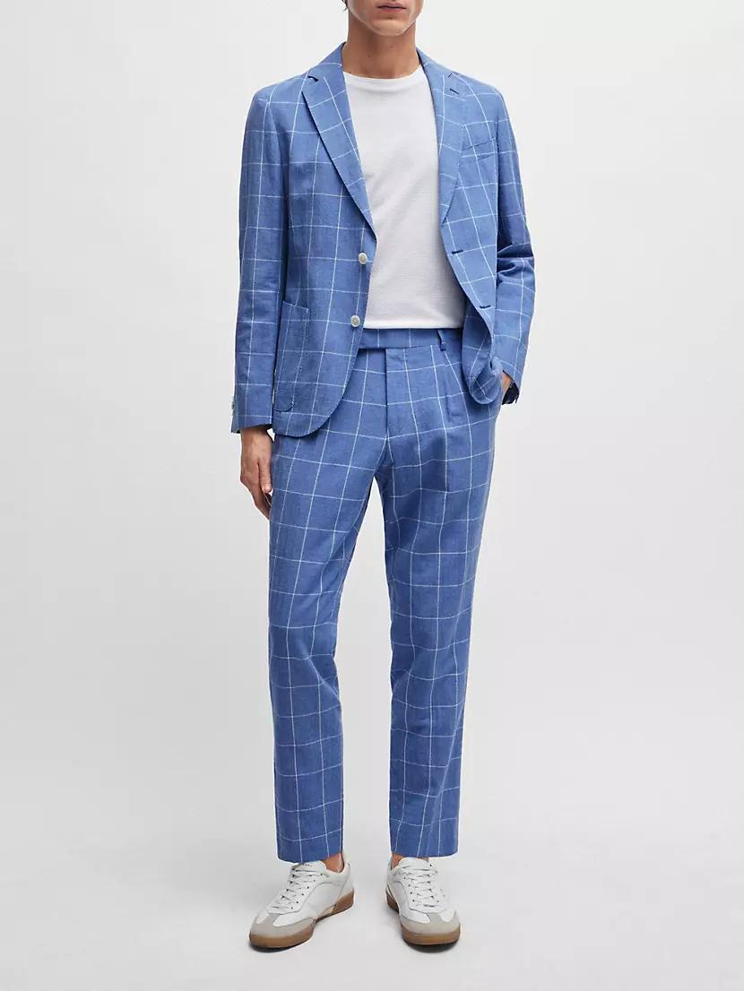 Slim Fit Two Piece Suit in Checked Material Product Image