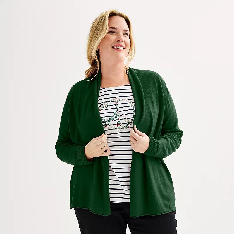 Plus Size Croft & Barrow The Extra Soft Closureless Cardigan, Womens Product Image