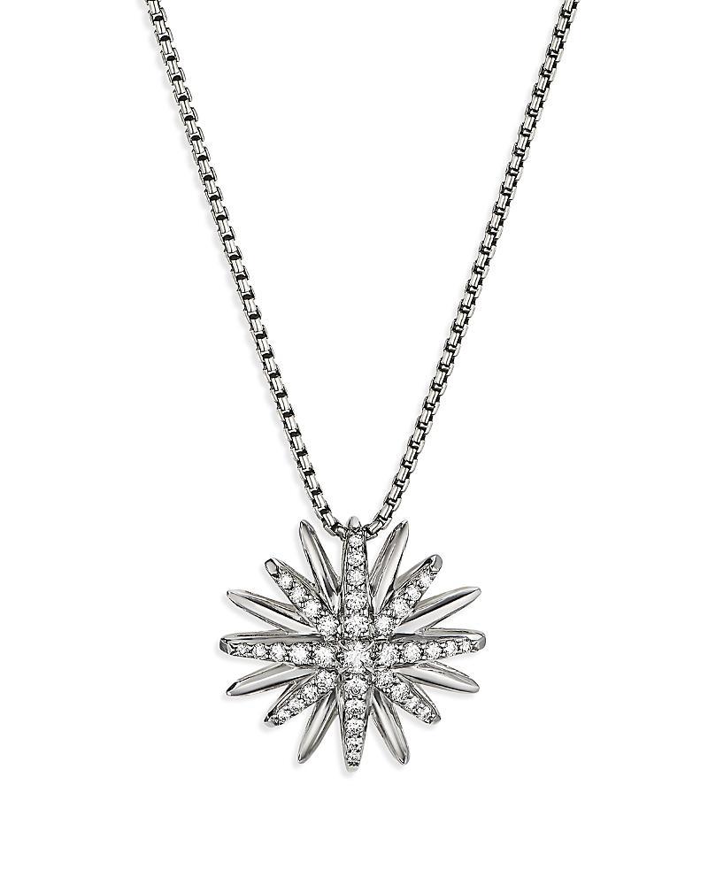 David Yurman Starburst Pendant Necklace in Sterling Silver with Pave Diamonds, 17-18 Product Image