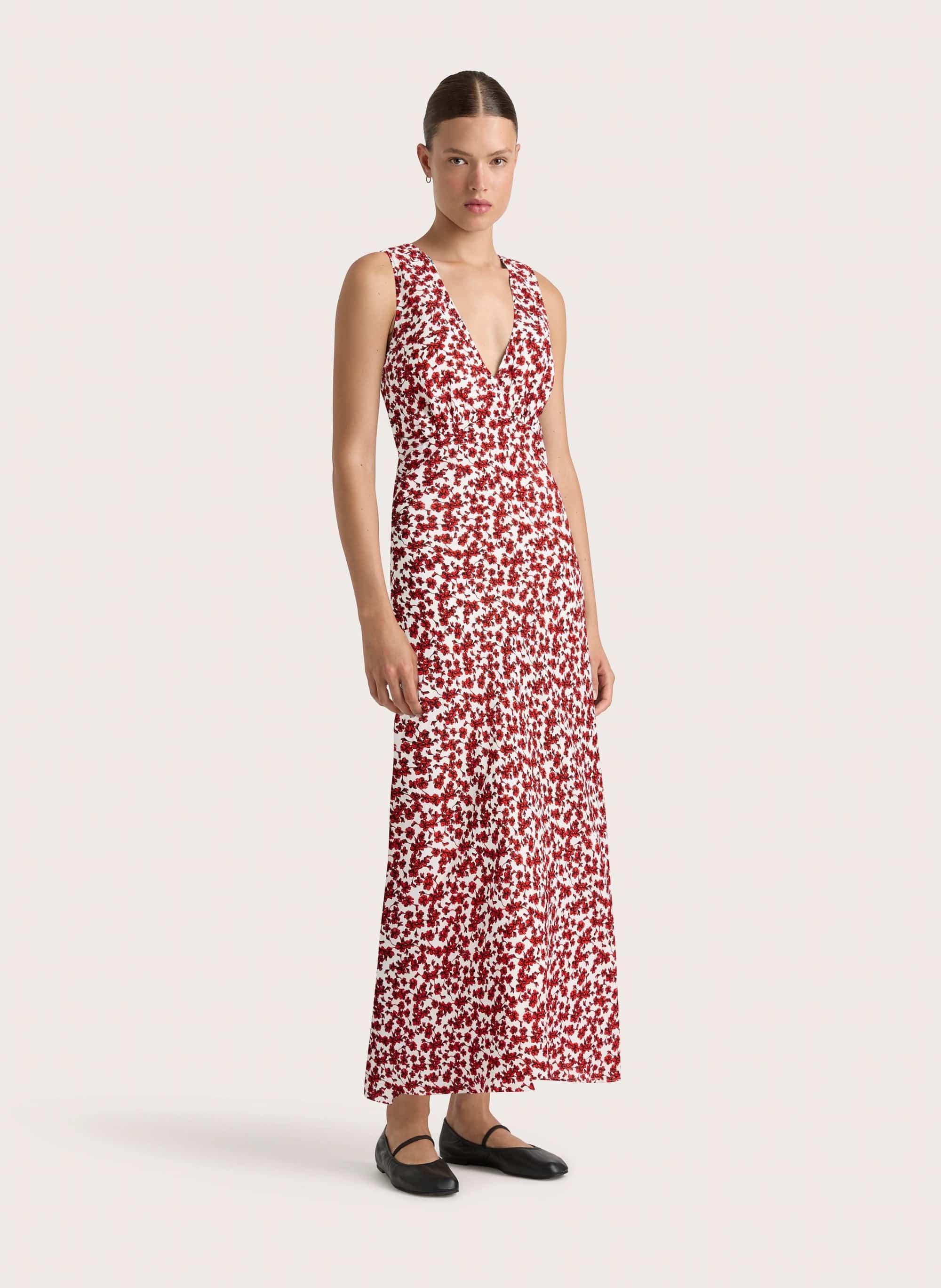 Jardin Midi Dress Leilani Red - Final Sale Product Image