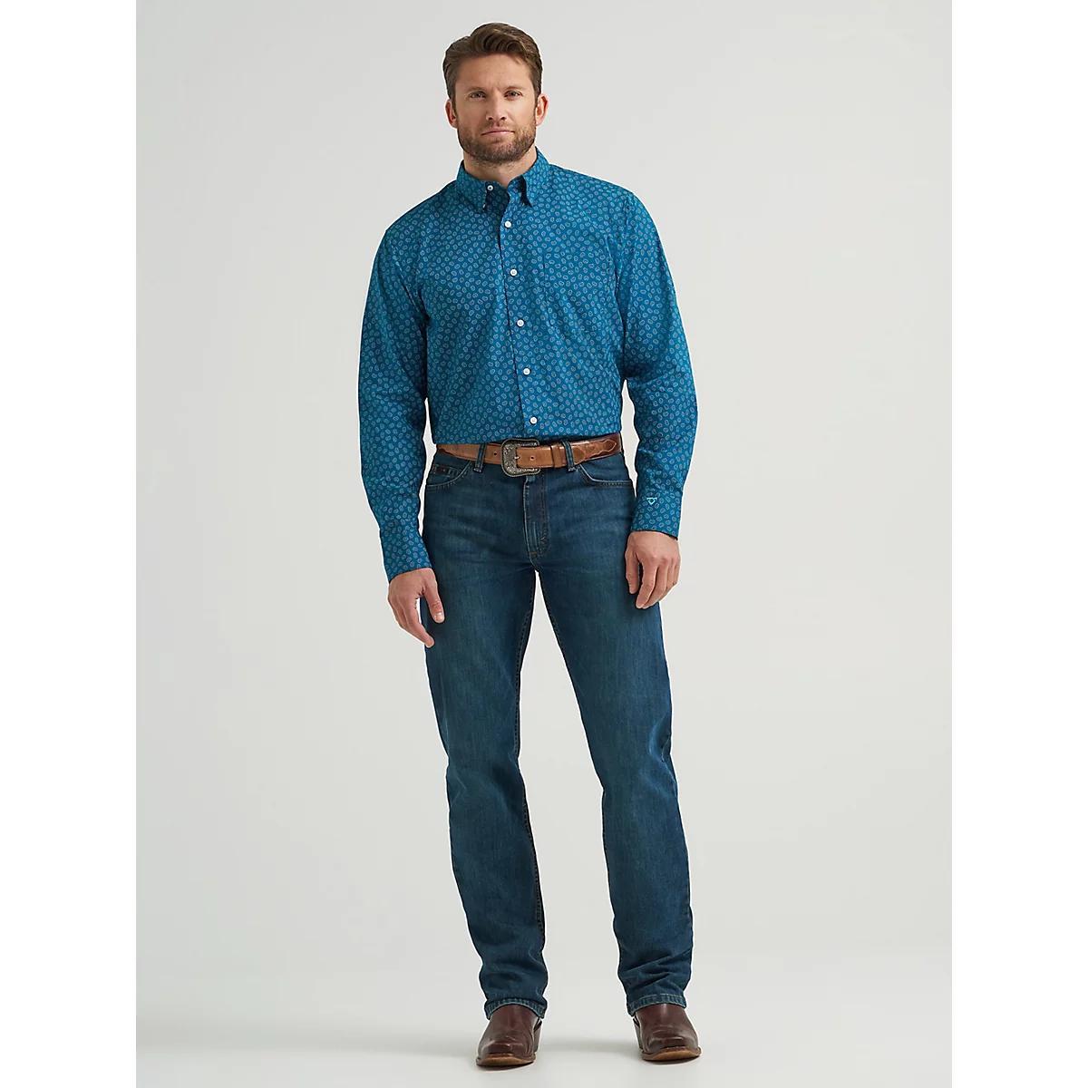 Men's Cody Johnson One Pocket Button Down Shirt in Ink Cell Product Image