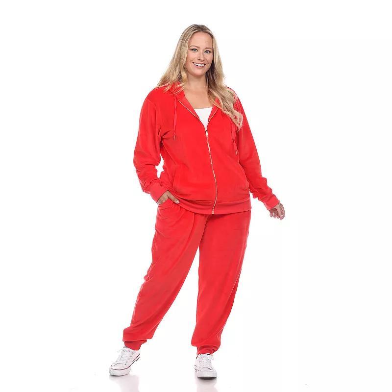 White Mark Plus Size Velour Tracksuit Loungewear 2pc Set Product Image