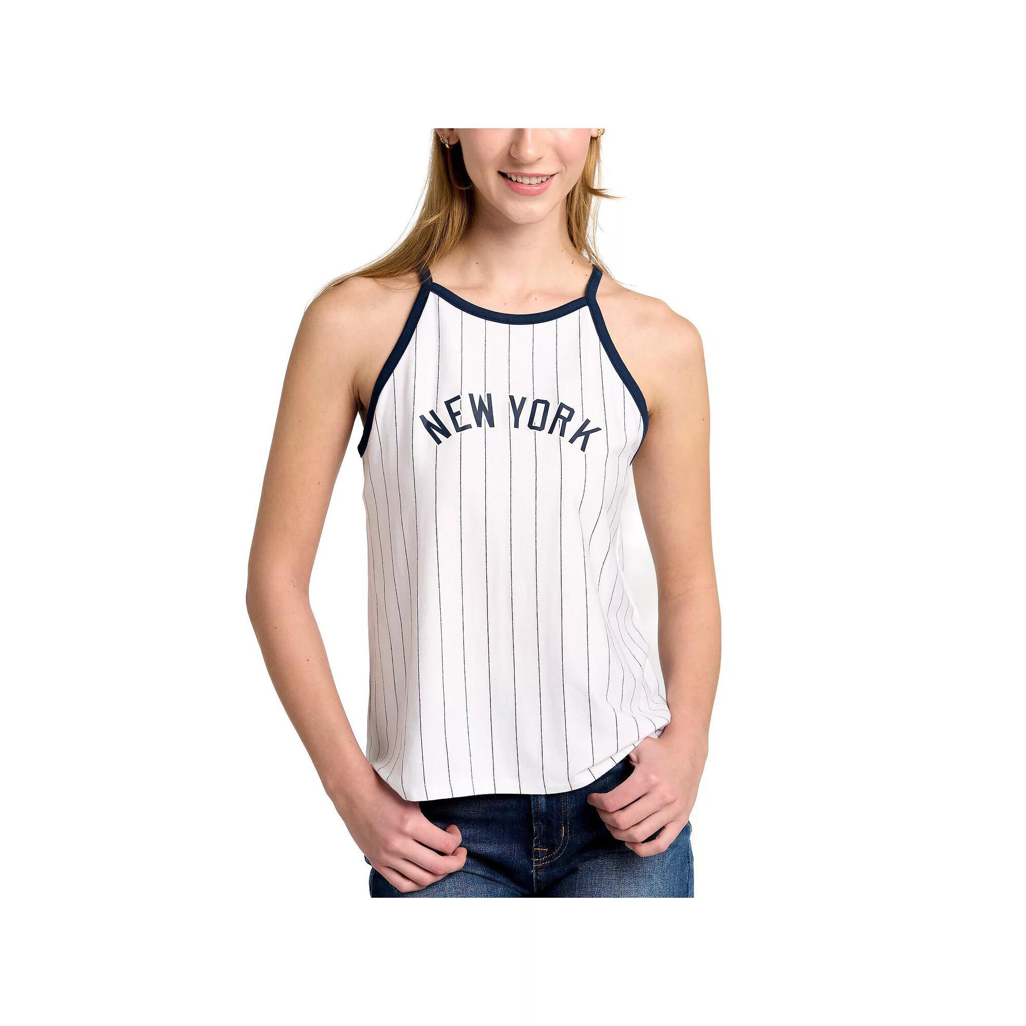 Women's Lusso White New York Yankees Nahla Tank Top,  Product Image