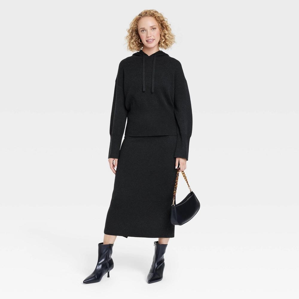 Women's Cozy Knit Midi Sweater Skirt - A New Day™ Product Image