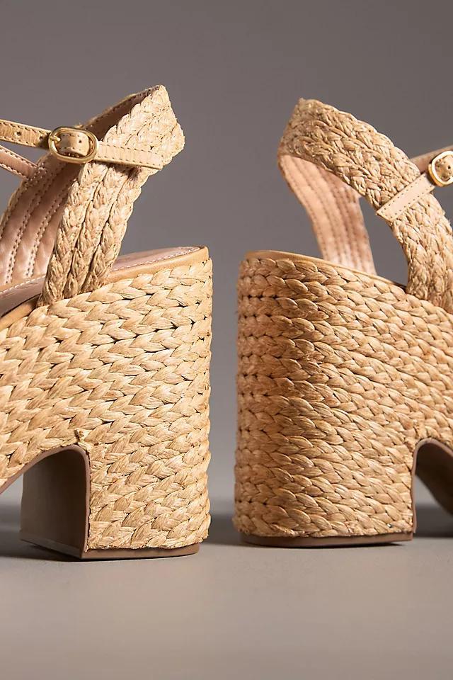 Vicenza Cross-Strap Raffia Platform Sandals Product Image