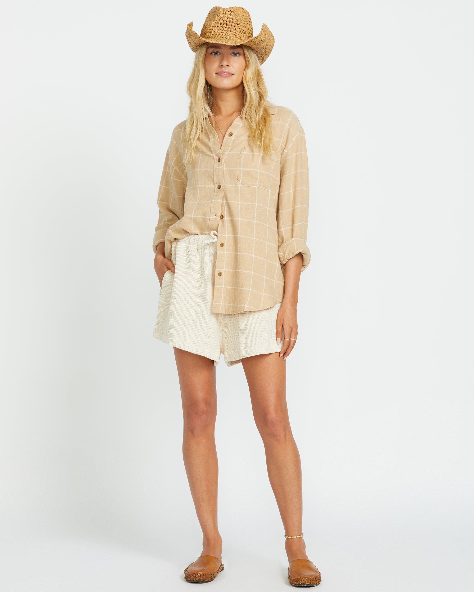 Layer Up Long Sleeve Shirt - Khaki Female Product Image