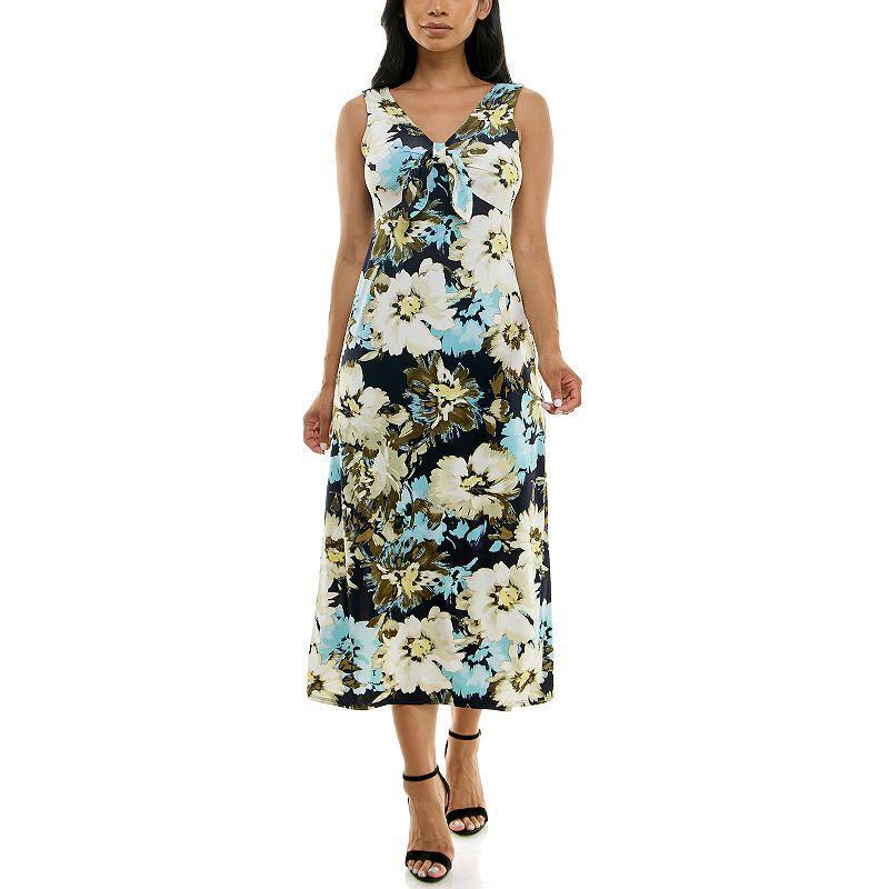 Women's Nina Leonard Tie Front Maxi Dress,  Product Image