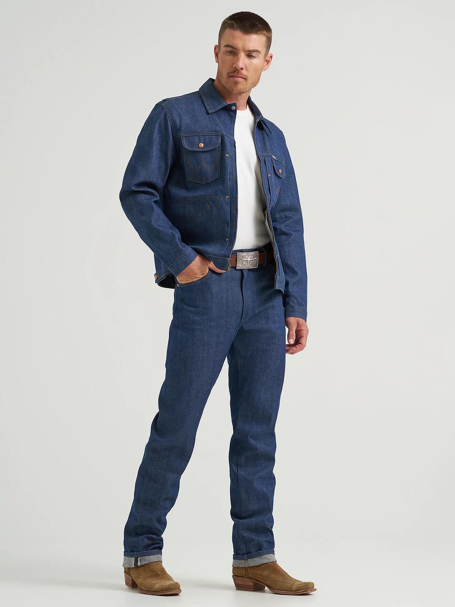 Men's Raw Japanese Selvedge Denim Jacket in Raw Indigo Product Image