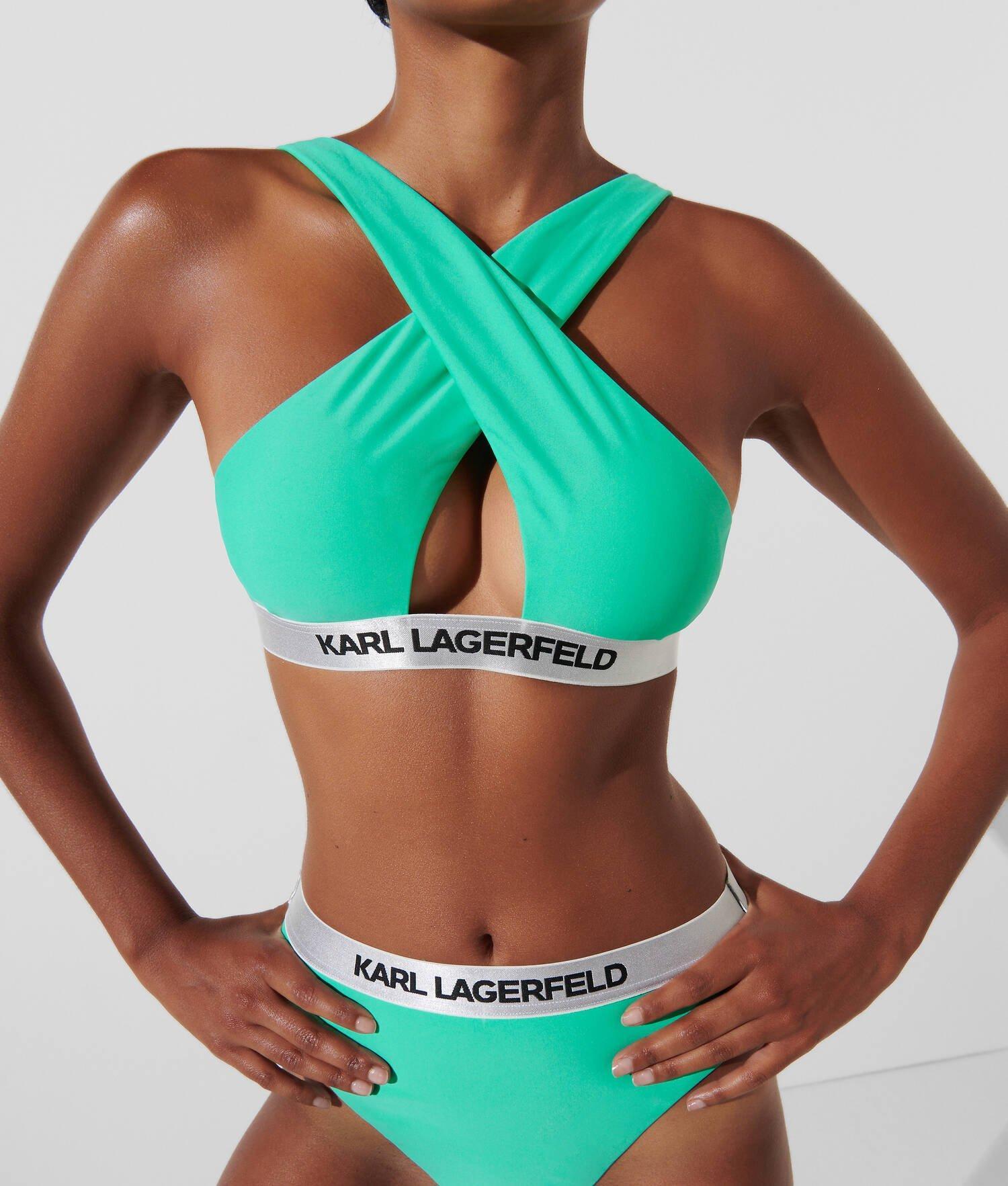 KARL LOGO HALTER BIKINI TOP Product Image