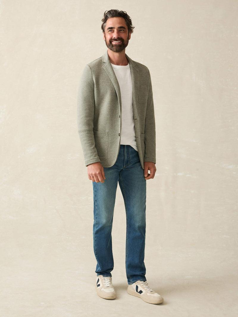 Inlet Knit Blazer - Olive Brush Melange Product Image