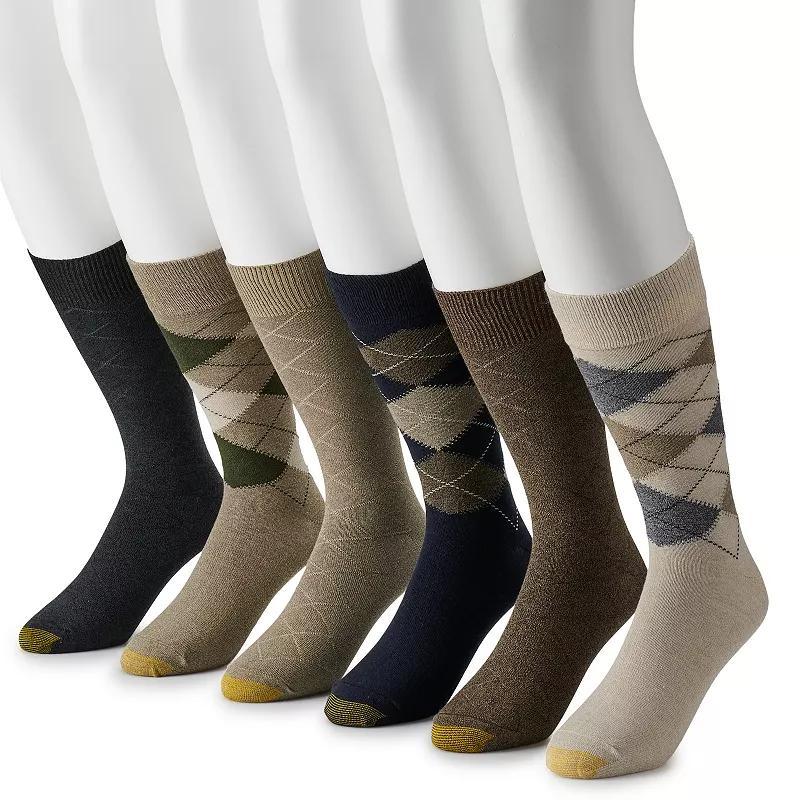 Mens GOLDTOE 6-pack Cambell Argyle Crew Socks Product Image