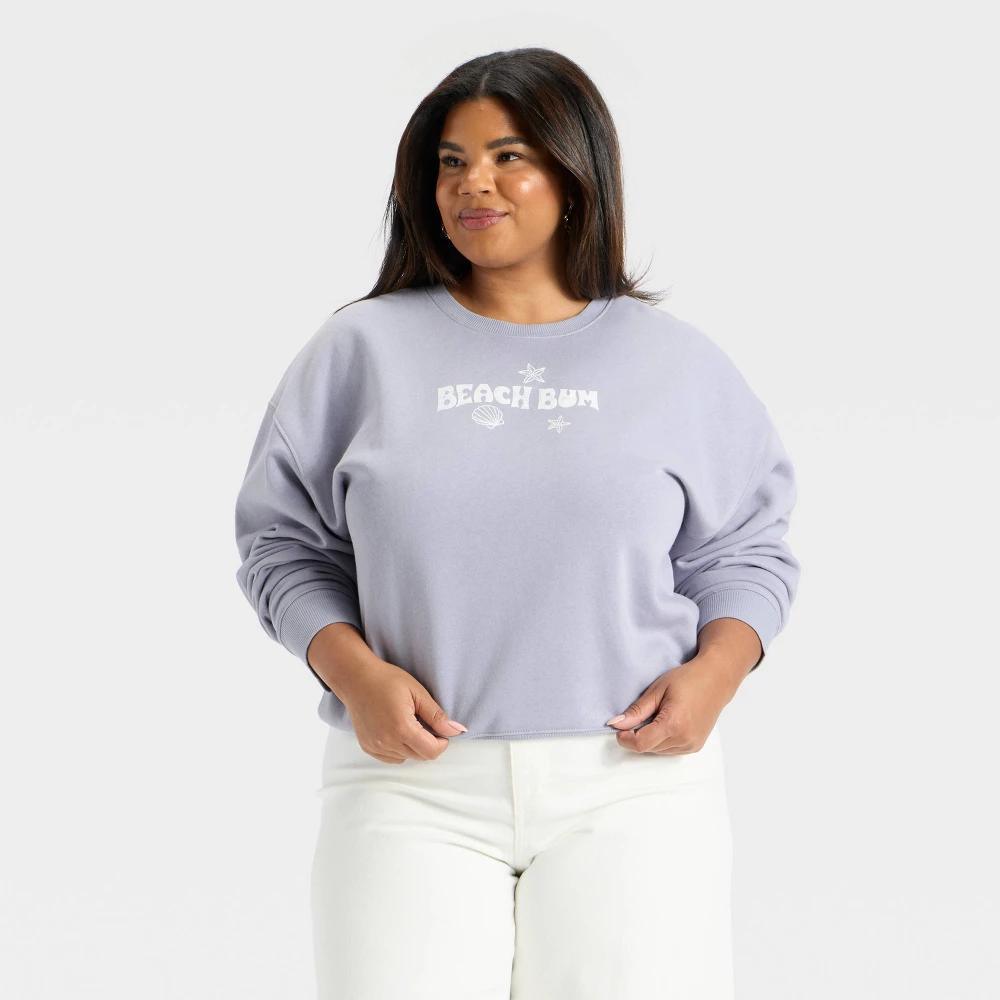Women's Beach Bum Graphic Sweatshirt - Blue Product Image