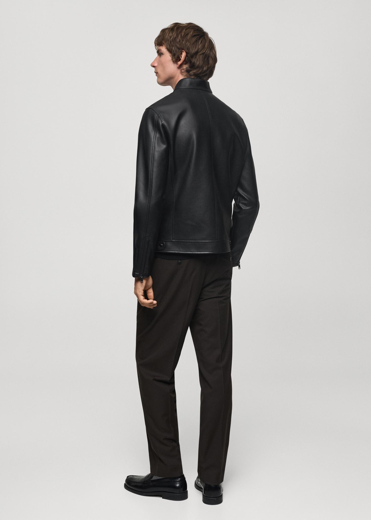 Nappa leather-effect jacket - Men | MANGO USA Product Image