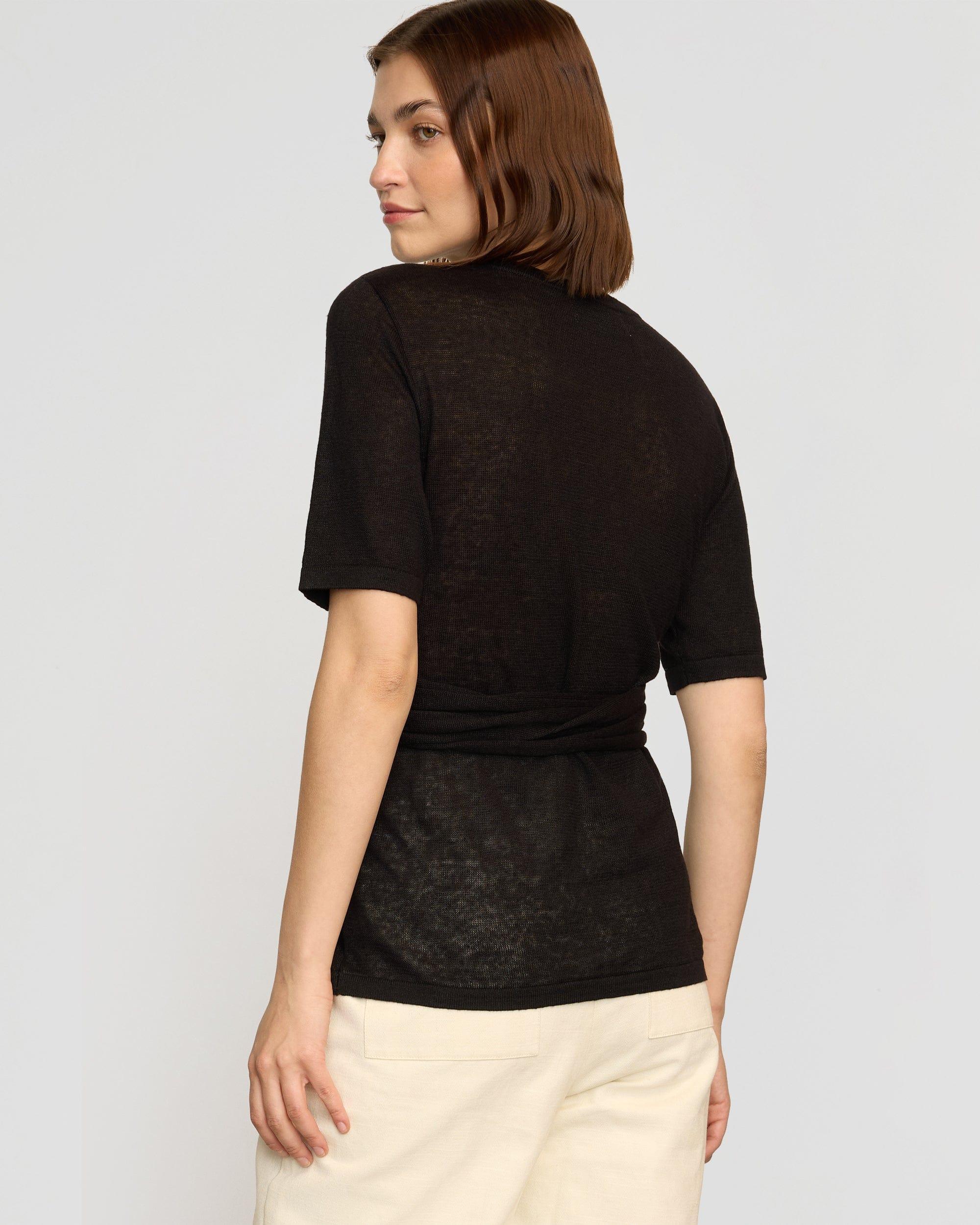 Lark Tie-Front Linen Sweater Product Image