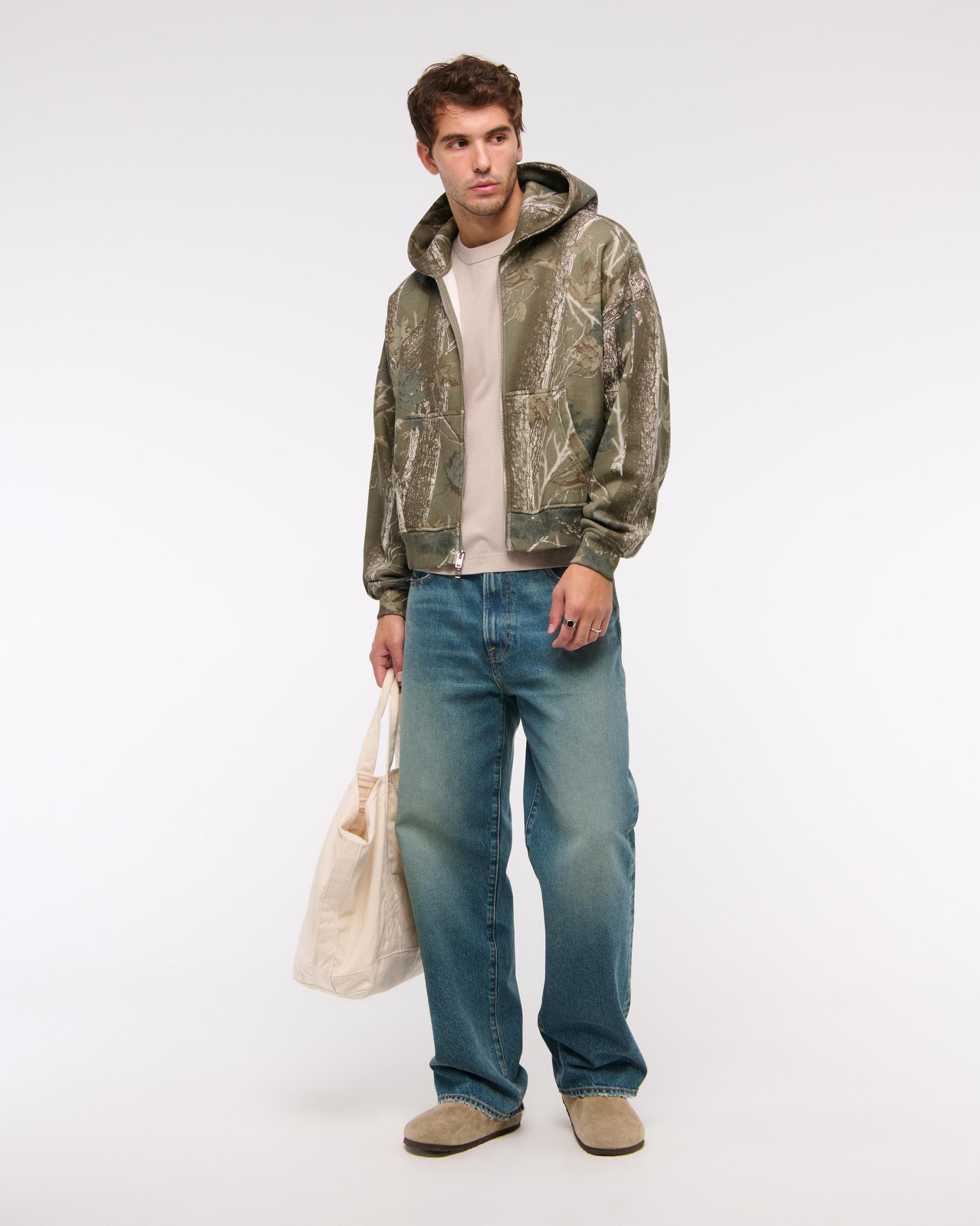 Cropped Essential Full-Zip Hoodie Product Image