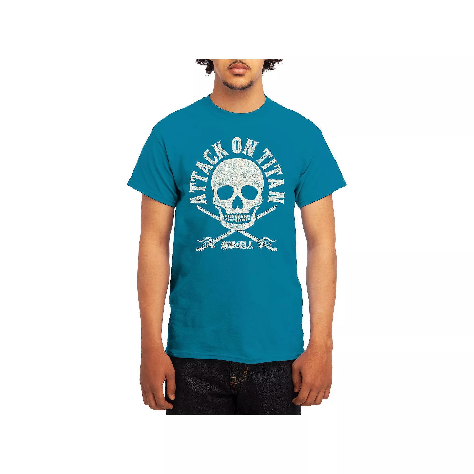 Men's Attack on Titan Punk Scout Crest Graphic Tee, Size: Medium, Green Product Image