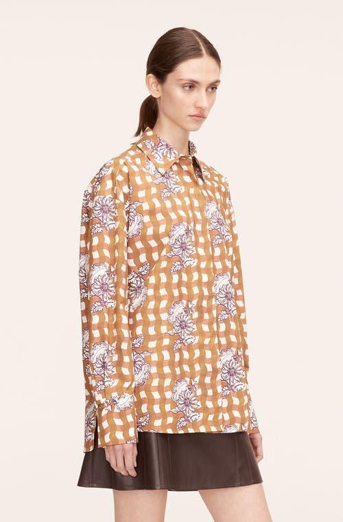 REBECCA TAYLOR Gingham Daisy Shirt In Brown Product Image