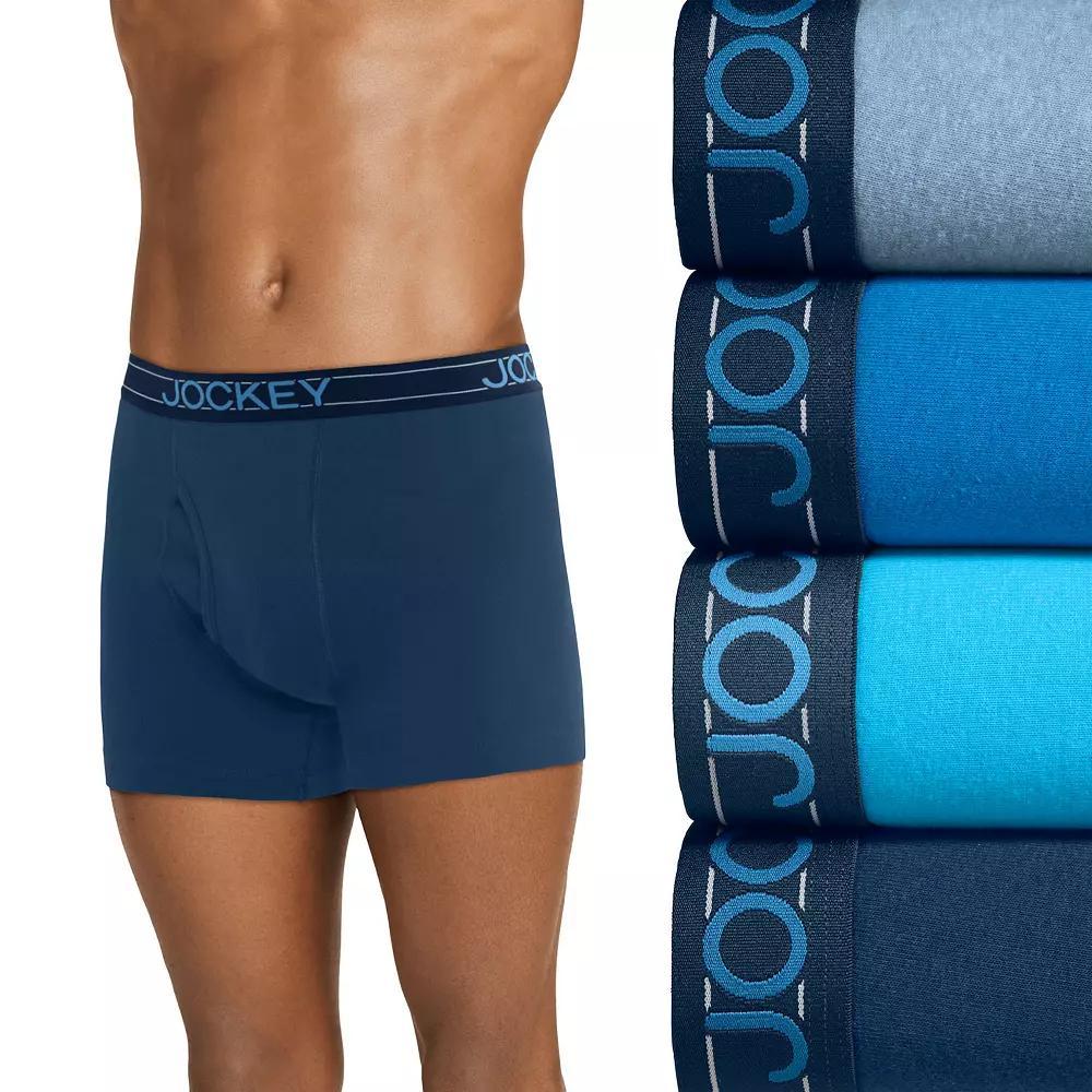 Men's Jockey® 4-Pack Cotton Blend Boxer Brief, Size: Small, Blue Team Product Image