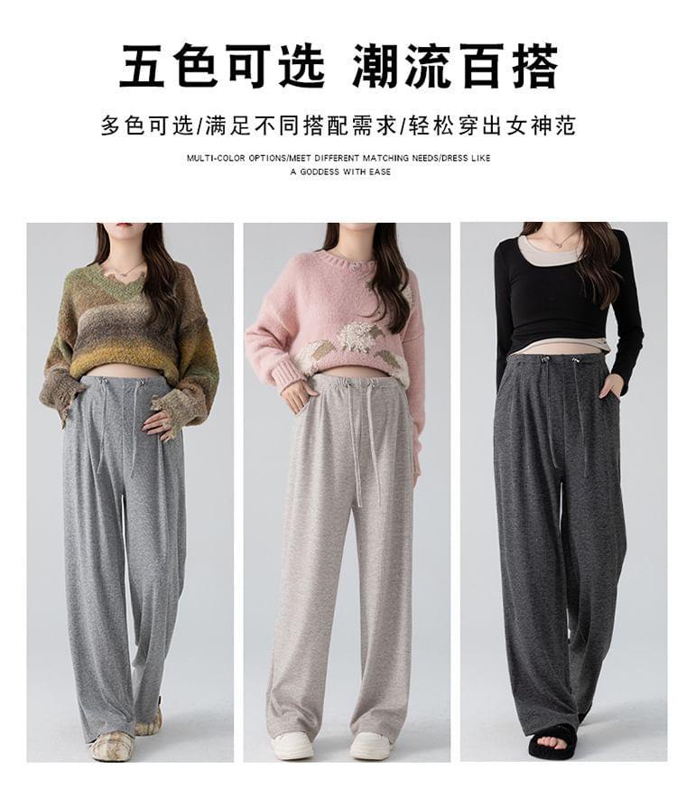 Maternity Drawstring Waist Wide Leg Pants Product Image