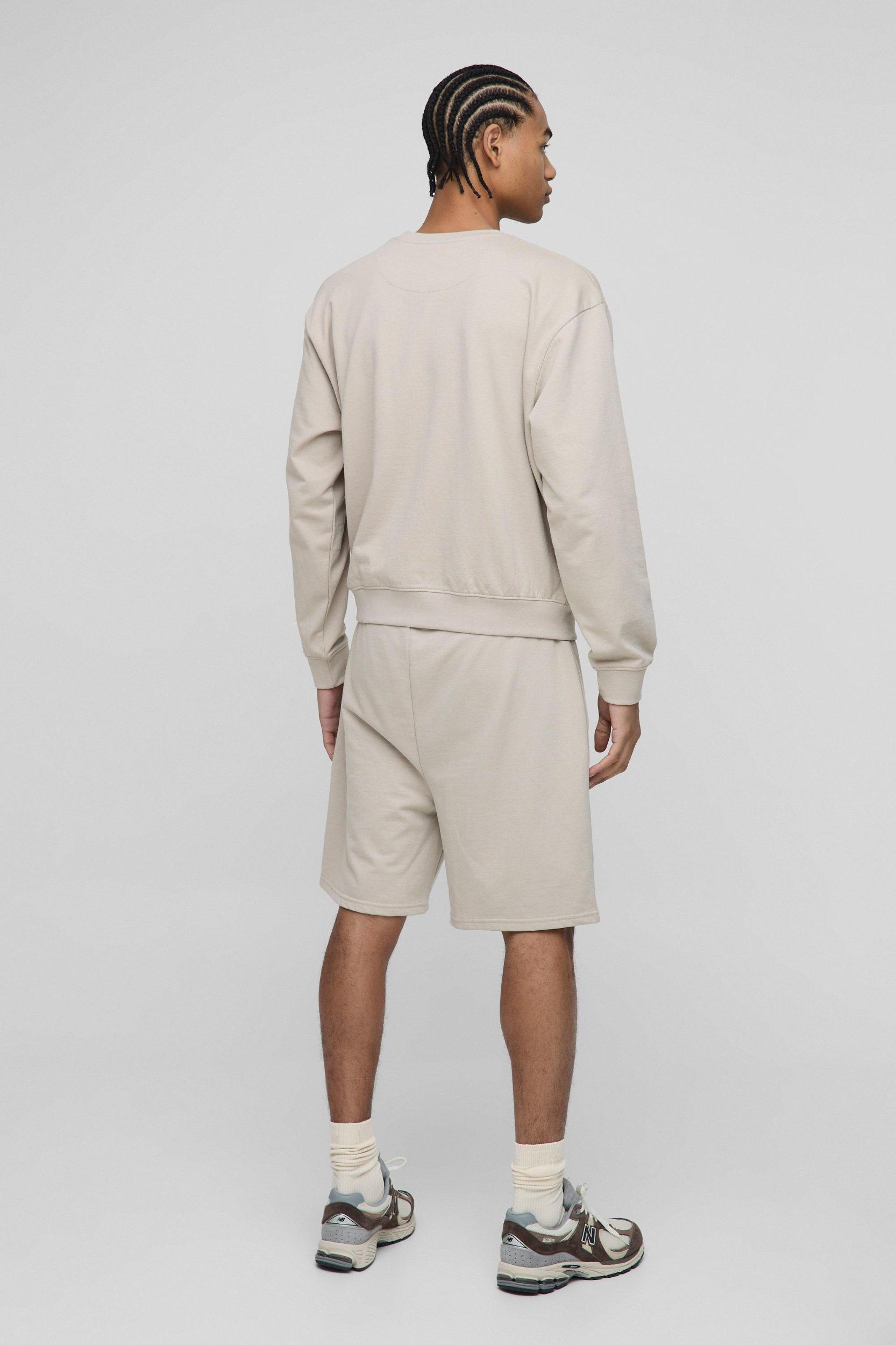 260GSM Loopback Basic Oversized Boxy Sweatshirt | boohooMAN USA Product Image