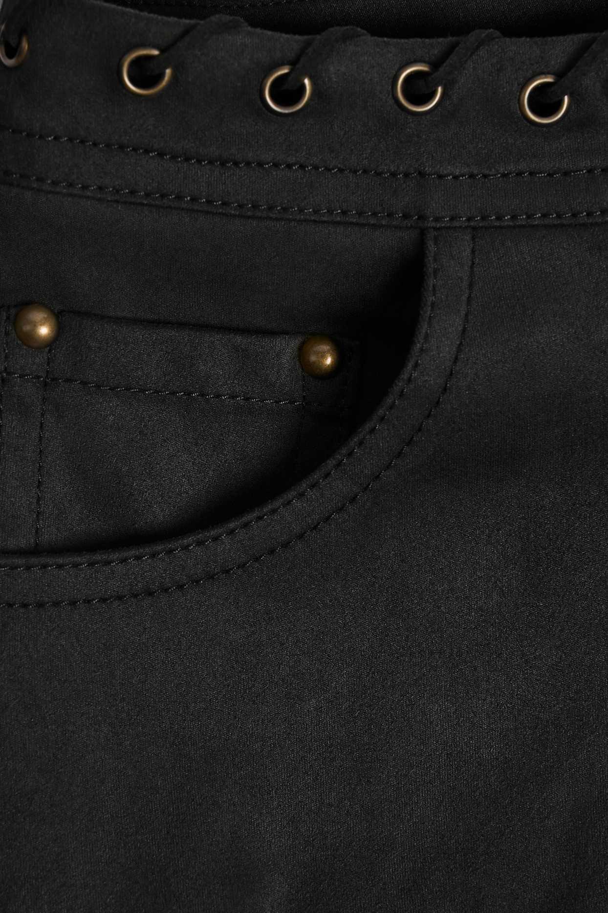 Lace-Up Mid-Rise Shorts in Black Product Image