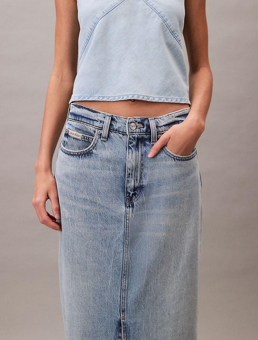 Denim Maxi Skirt  Product Image