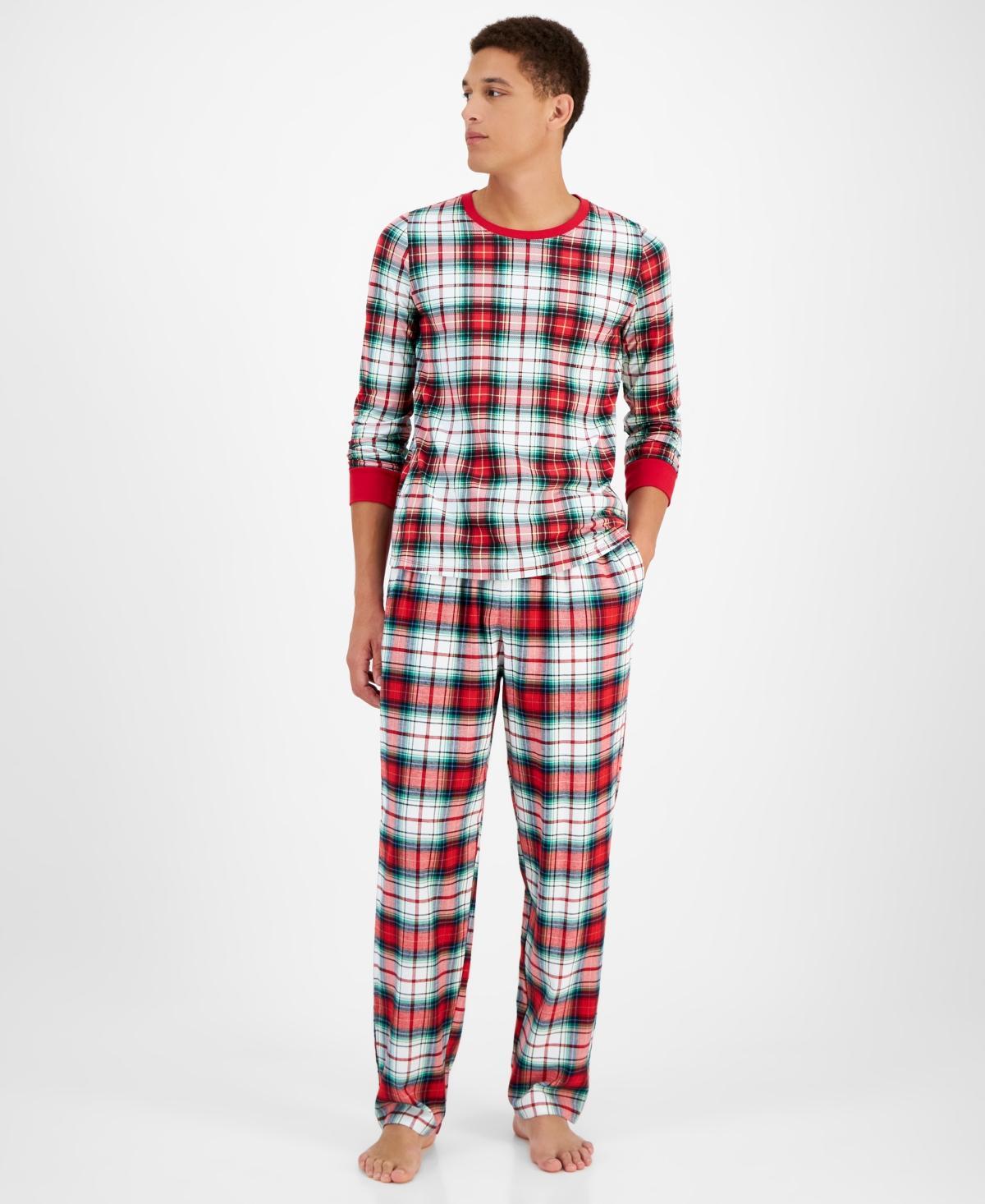 Family Pajamas Mens 2-Pc. Cotton Knit Winterton Plaid Matching Family Christmas Pajamas Set, Created for Macys Product Image