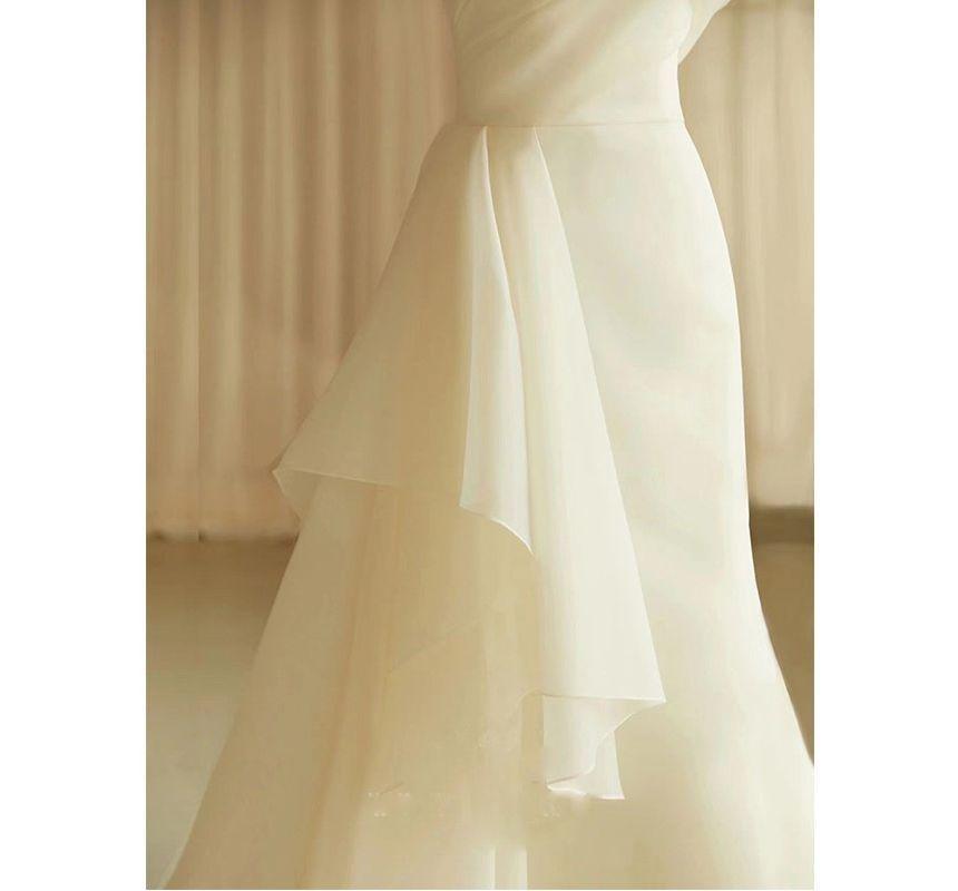 Strapless Ruffled Mermaid Wedding Gown Product Image