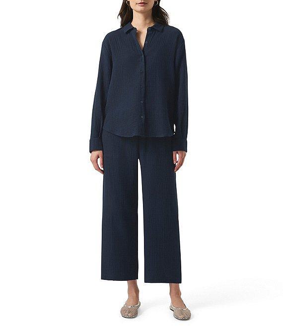 Splendid Adele Point Collar Long Sleeve Button Front Gauze Shirt Product Image