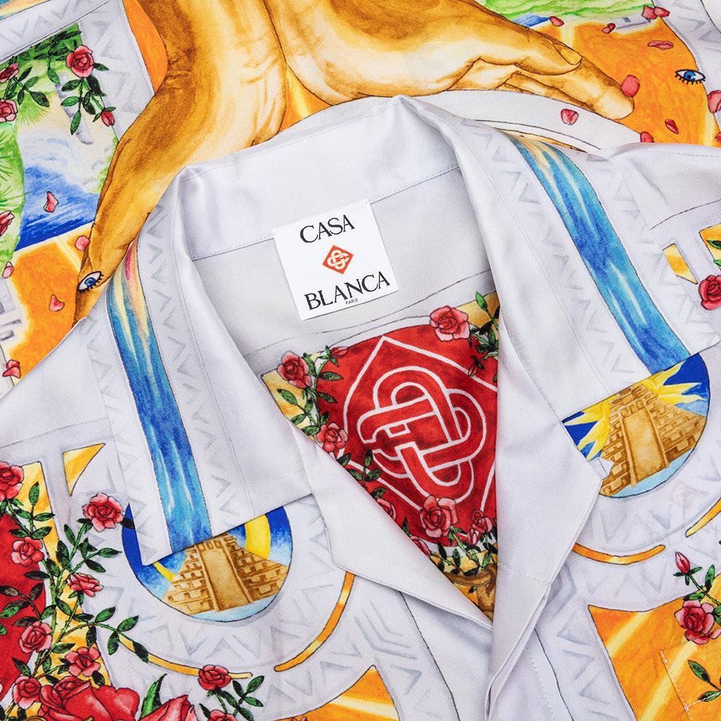 Short Sleeve Cuban Collar Shirt - A Tournade De Rose Male Product Image