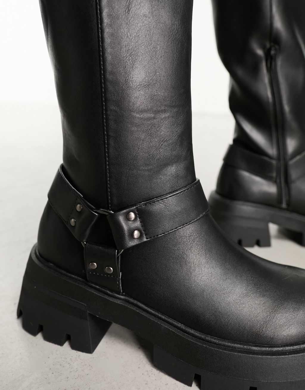 Public Desire Laila chunky over-the-knee biker boots Product Image