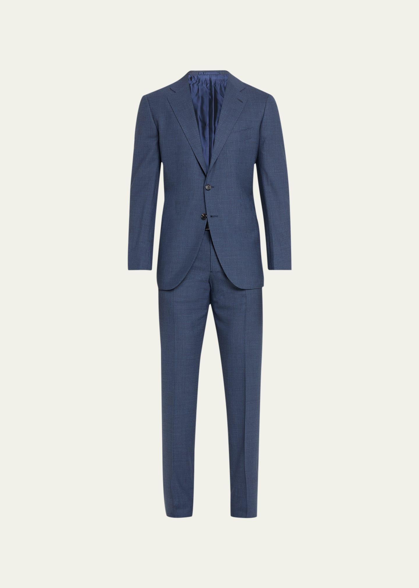 Mens Check Wool Suit Product Image