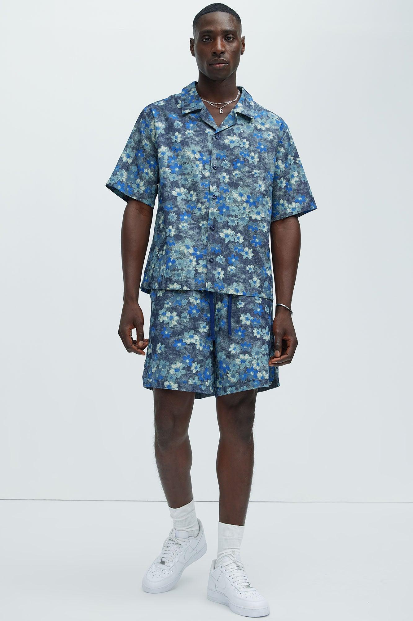 Paolo Floral Shorts - Blue Product Image