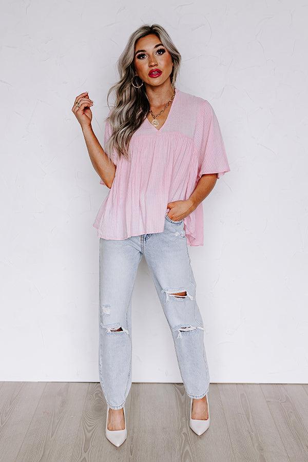 The Lucky One Babydoll Top In Pink Product Image