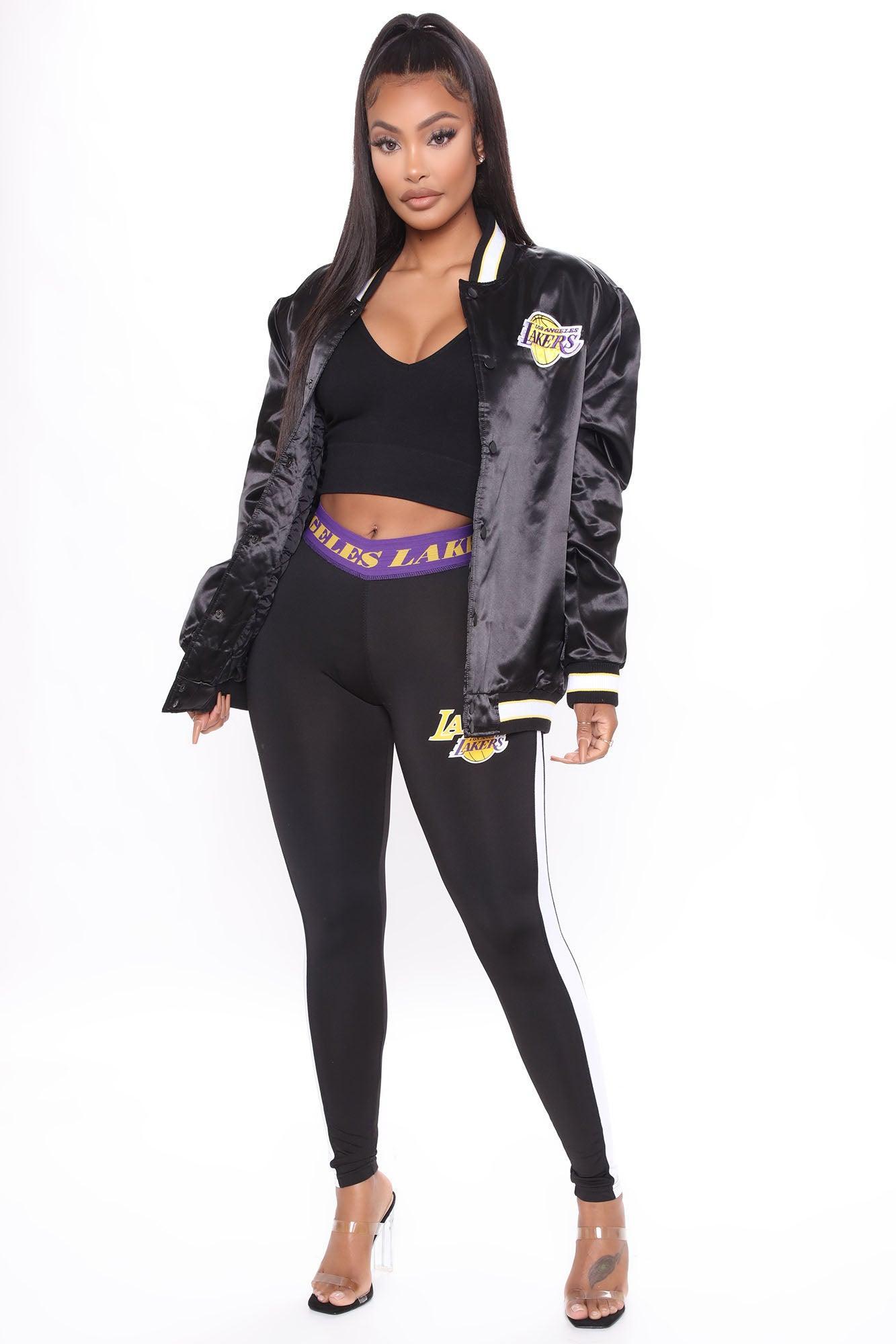 NBA Slam Dunk Lakers Bomber Jacket - Black Female Product Image