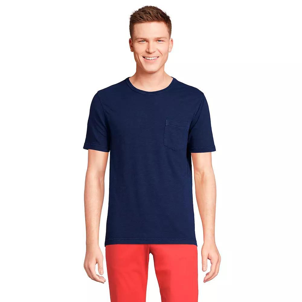 Men's Lands' End Short Sleeve Pocket Tee, Size: Medium, Deep  Blue Product Image