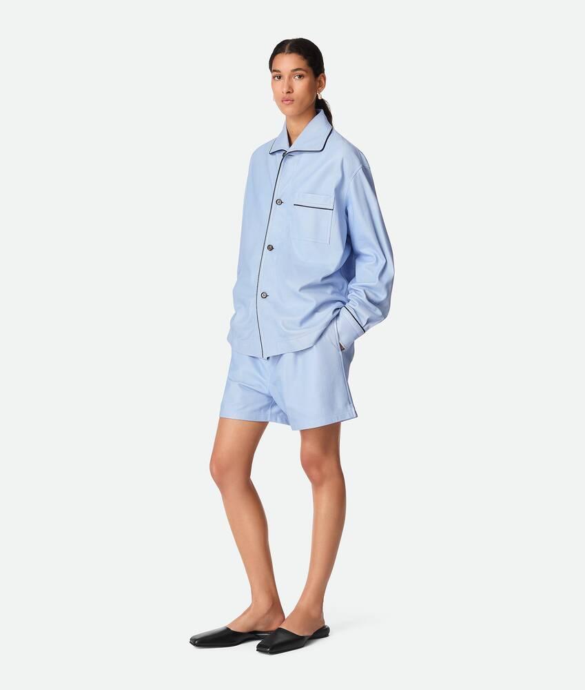 Women's Printed Leather Boxer Shorts in Light blue Product Image