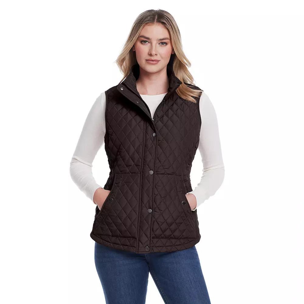 Women's Weathercast Corduroy Trimmed Quilted Vest,  Product Image
